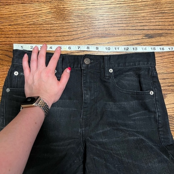 Polo Ralph Lauren | The Waverly Straight‎ High Rise Crop Black Distressed Sz 28 - Picture 6 of 8